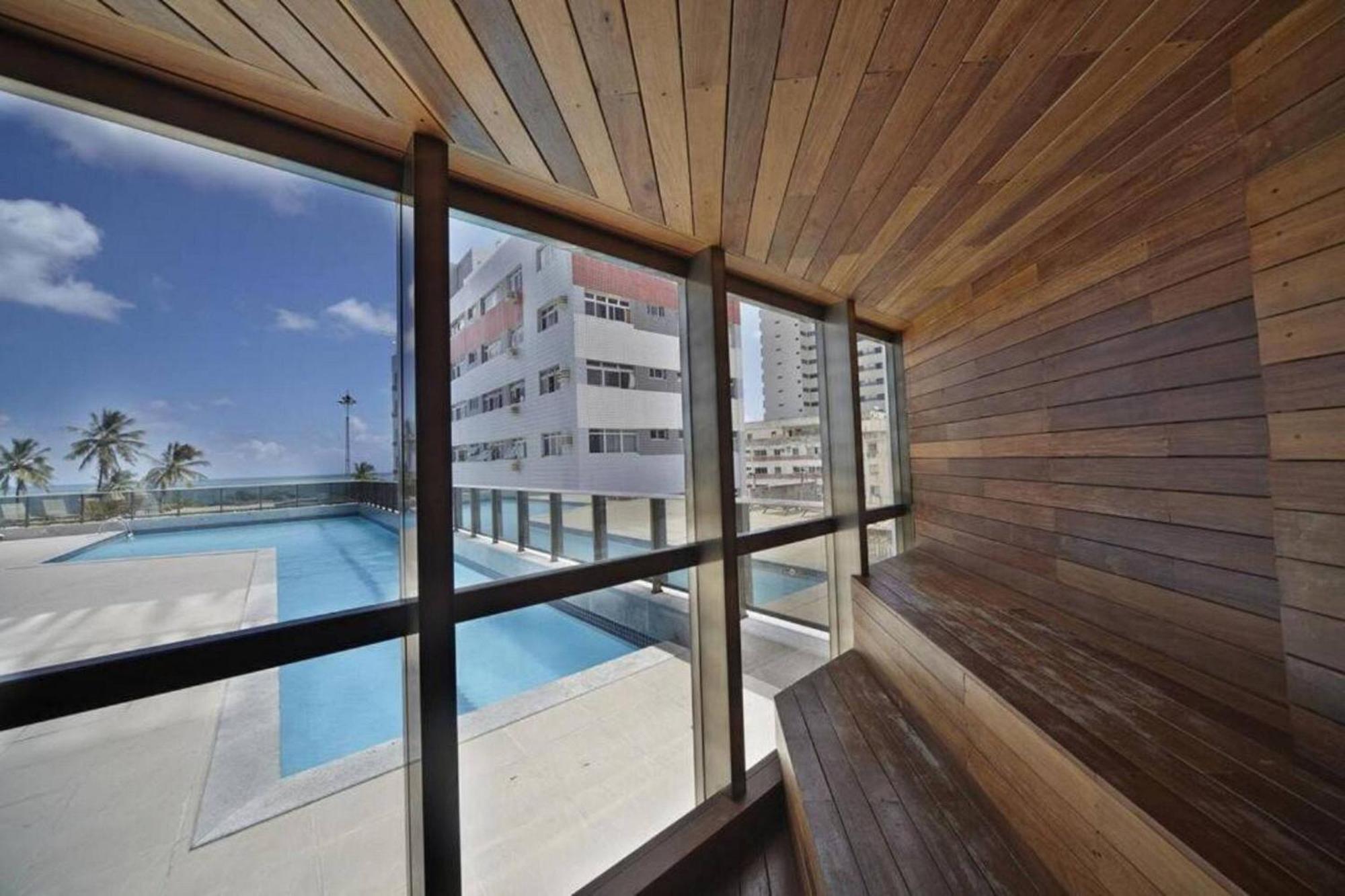 Flat Beira Mar Academia Piscina Boa Viagem Recife - Com Cafe Da Manha Opcional Exterior foto
